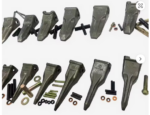 Mini wheel loader excavator with heavy-duty steel bucket teeth, excavator product category